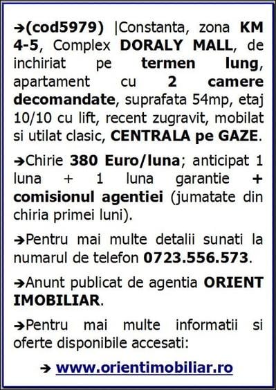 Apartament cu 2 camere decomandat în Km 4-5