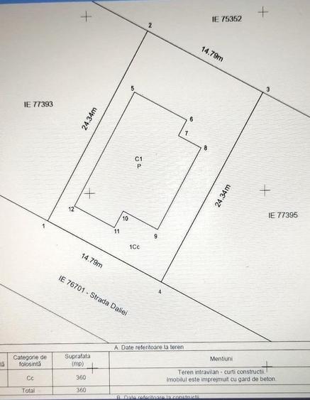 Casă cu 3 camere cu Teren 362 Mp în Vidra
