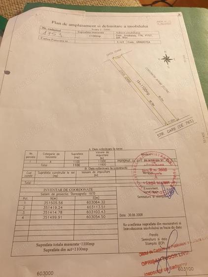 Teren de 1100 mp, în Grădiștea
