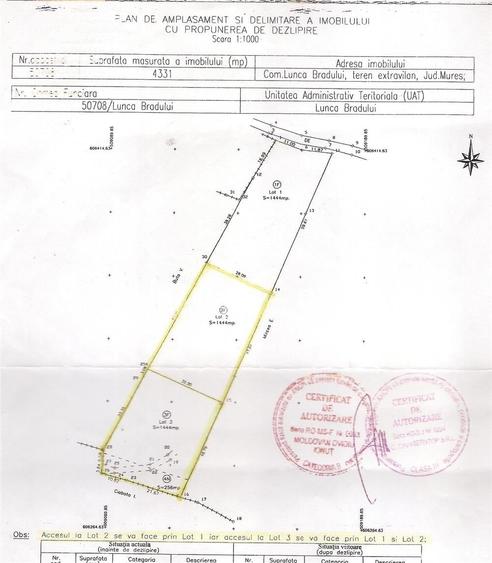 Teren de 2888 mp, în Lunca