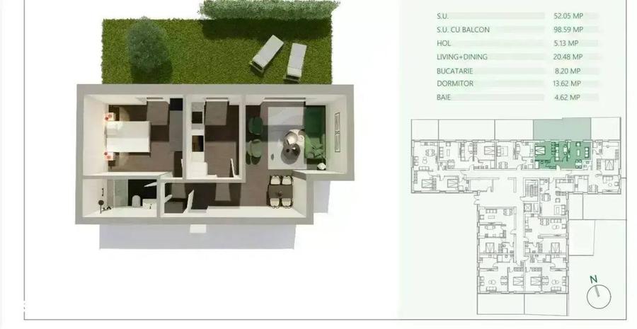 Apartament cu 2 camere decomandat în Mihai Bravu
