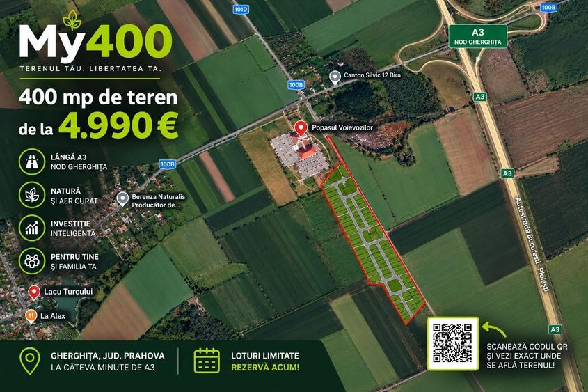 Teren agricol extravilan de 400 mp, în Gherghița