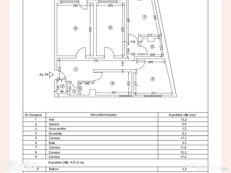 Apartament cu 4 camere decomandat în Tomis Nord
