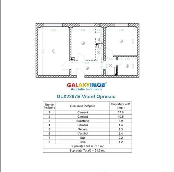Apartament cu 2 camere decomandat în Chișinau