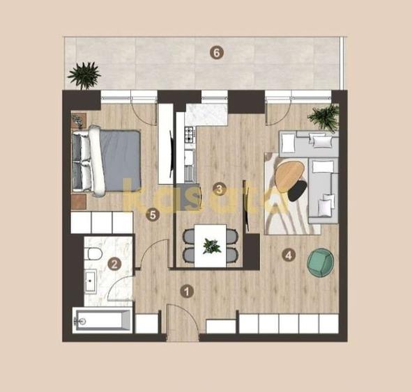Apartament cu 2 camere decomandat, mobilat în Pipera
