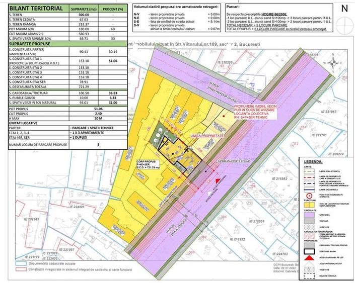 Teren Construcții intravilan de 300 mp, în Eminescu