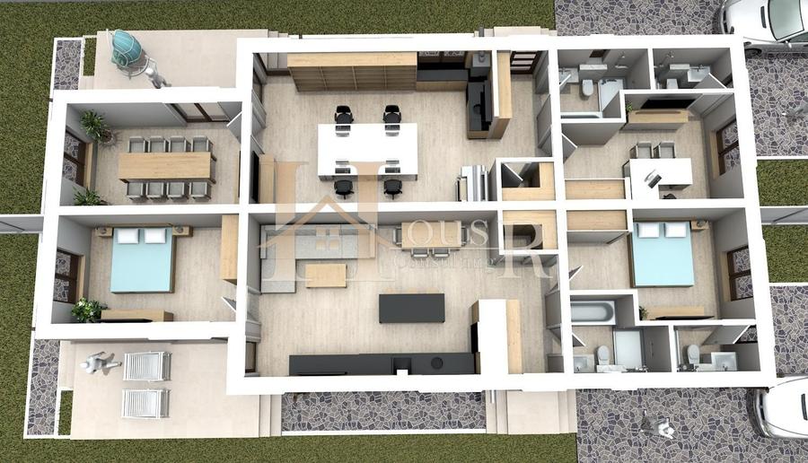 Duplex cu 3 camere cu Canalizare în Albina
