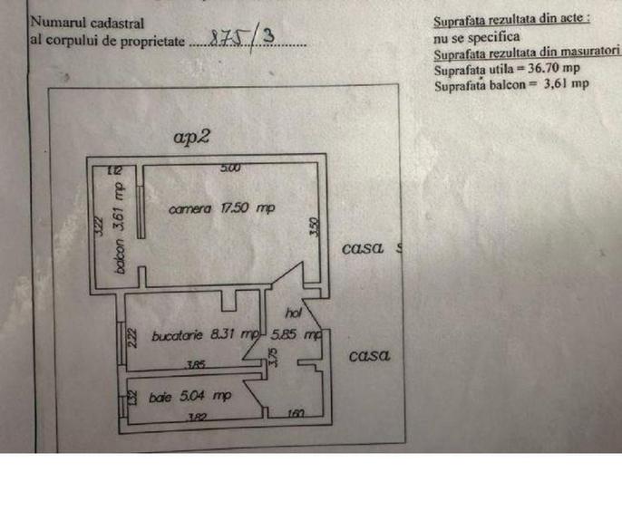 Garsonieră decomandată în Km 4-5