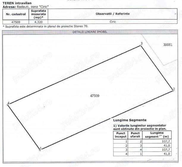 Teren de 4320 mp, în Central