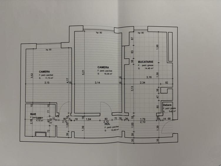 Apartament cu 2 camere decomandat în 1848