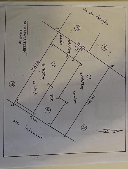 Proprietar Vand - Teren 332 mp cu constructie l deschidere 15.5m Soseaua Garii Catelu - Cartierul 23 August - 2