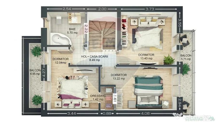 Casă cu 4 camere cu Teren 220 Mp în Baciu