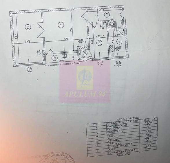 Apartament cu 2 camere semidecomandat în Eroii Revoluției