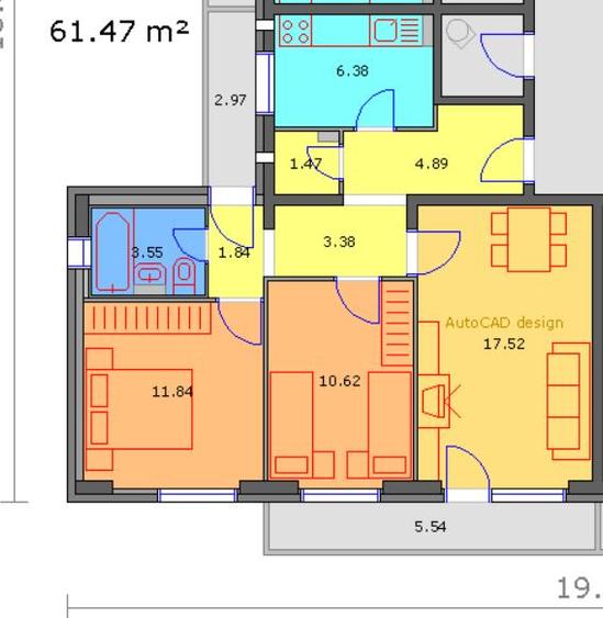 Apartament cu 3 camere decomandat în Păcurari