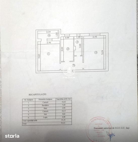 Apartament 2 camere de vanzare zona linistita, etaj intermediar, com - 1