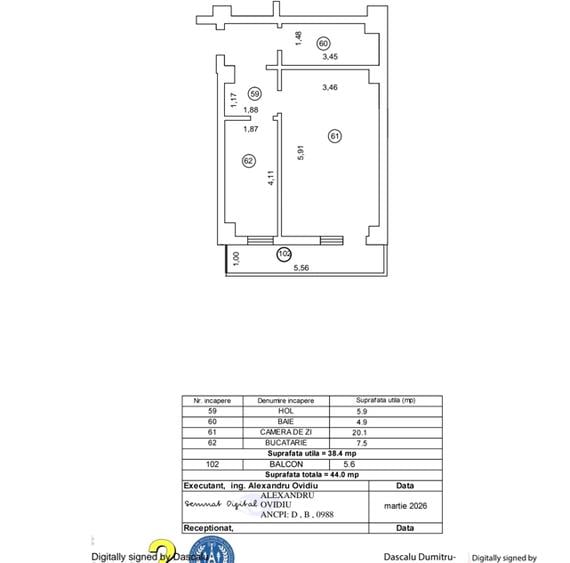 Apartament nou 1 cameră  44 mp decomandat, intabulat  | Bucium – Iași | - 7