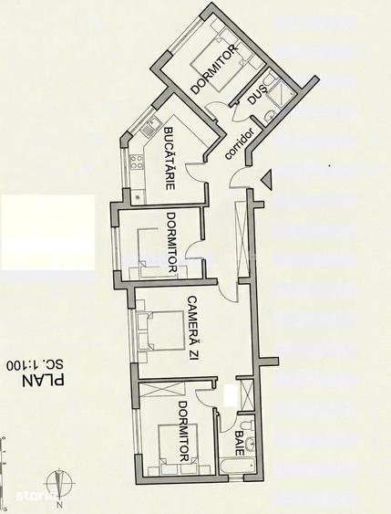 Apartament cu 4 camere în Nufărul