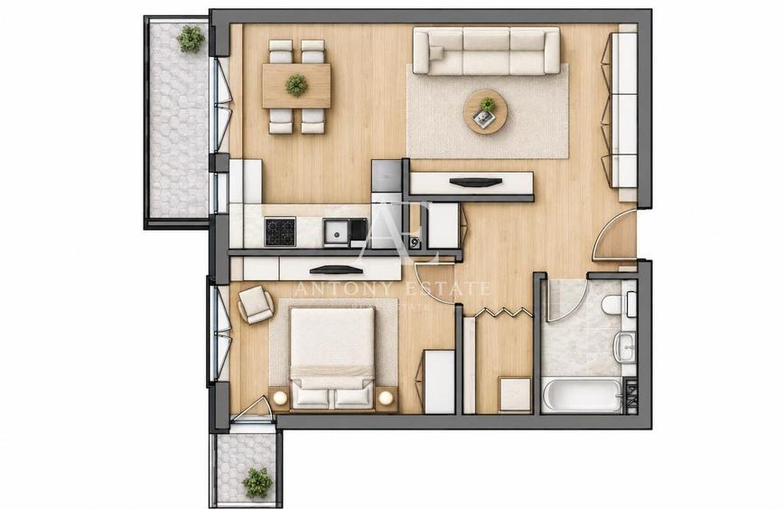 Apartament cu 2 camere în Ultracentral