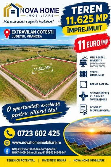 Teren agricol extravilan de 13489 mp, în Cotești