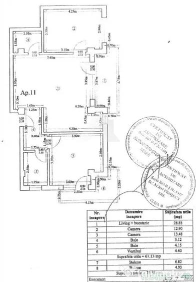 Otopeni, Apartament 3 camere, 78,88mp, parcare, centrala - 3