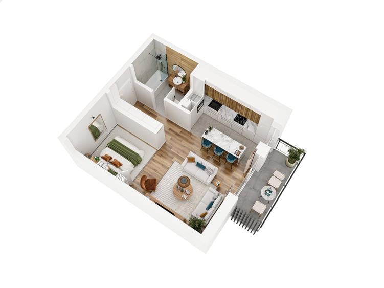 Apartament cu 2 camere în Baciu