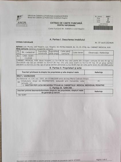 Spațiu comercial, de 38 mp, în Central