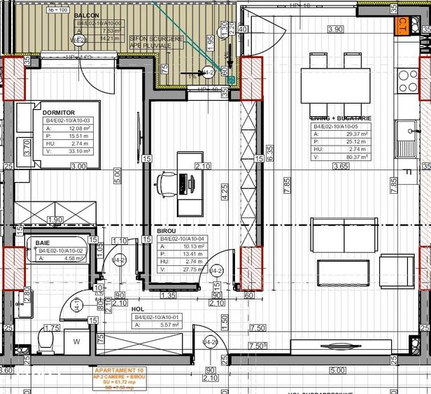 Apartament cu 2 camere decomandat în Energia