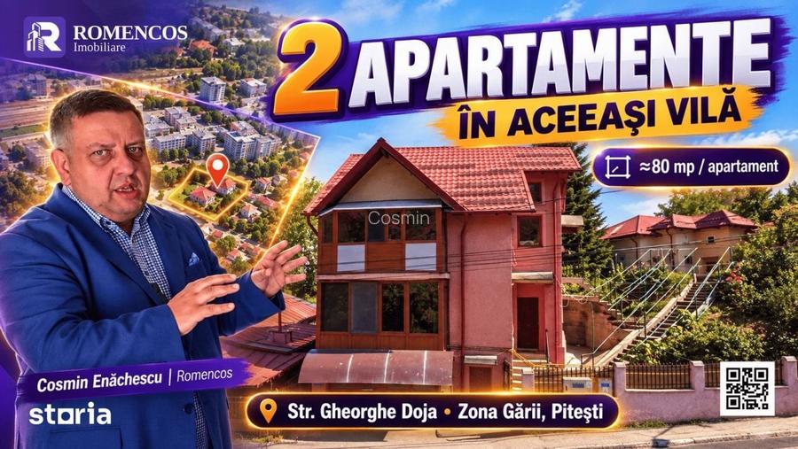 Doua apartamente cu curte proprie pe strada Gheorghe Doja, Pitesti