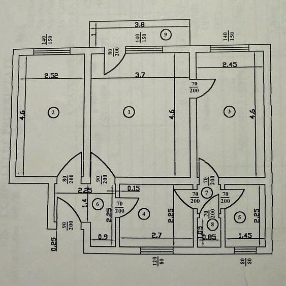 Apartament cu 3 camere decomandat în Central