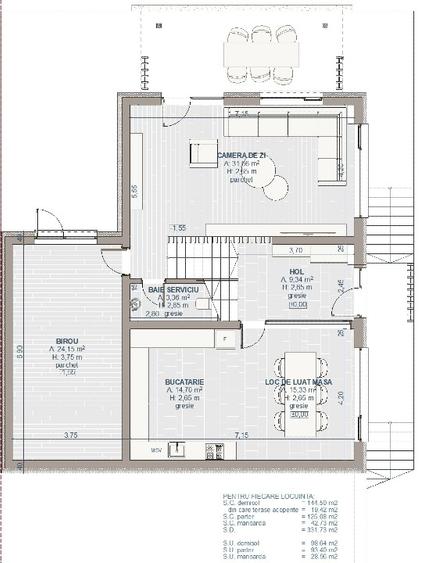 Duplex cu 5 camere cu Garaj în Sălicea