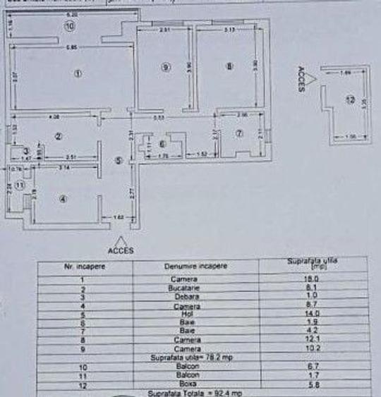 Apartament cu 4 camere decomandat în Dacia