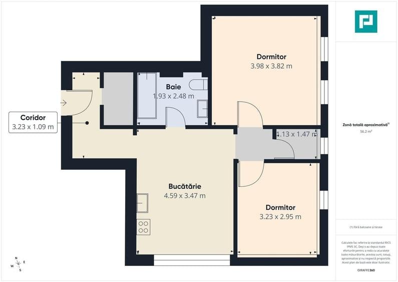 Apartament cu 3 camere în Alfa