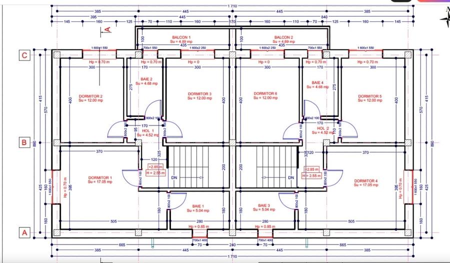 Duplex cu 3 camere cu Canalizare în Nord