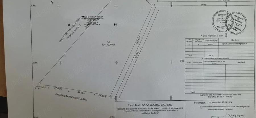 Teren de 18600 mp, în Ștefănești
