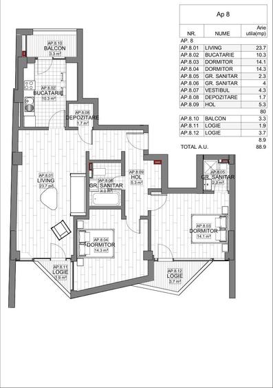 Apartament cu 3 camere în Ștefan cel Mare