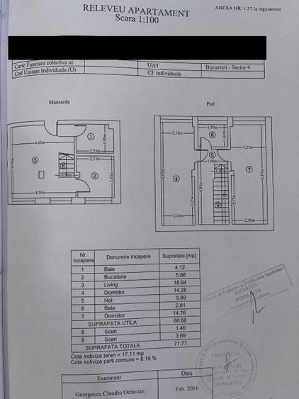 Apartament cu 3 camere semidecomandat în Apărătorii Patriei