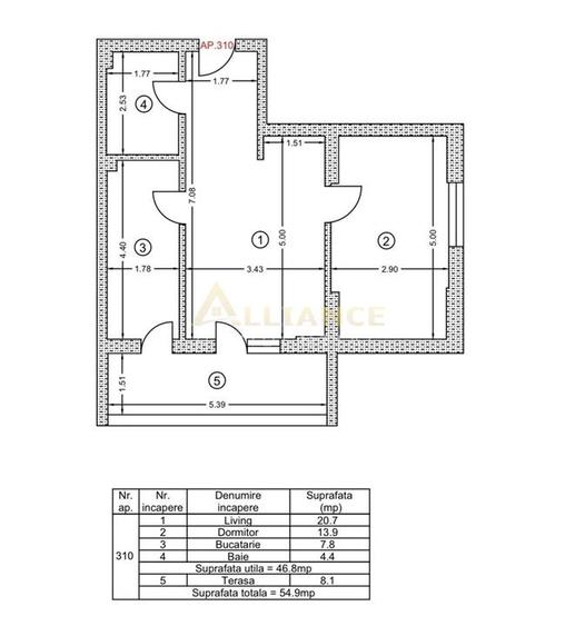Apartament cu 2 camere decomandat în Central — fotografia 1