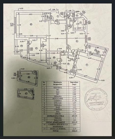 Apartament cu 3 camere decomandat în Universitate
