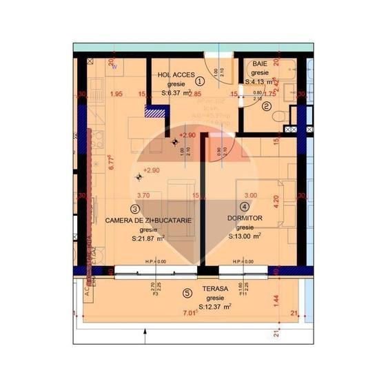 Apartament cu 2 camere în Est