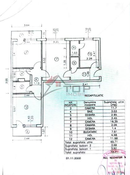 Apartament cu 3 camere decomandat în Podu Roș
