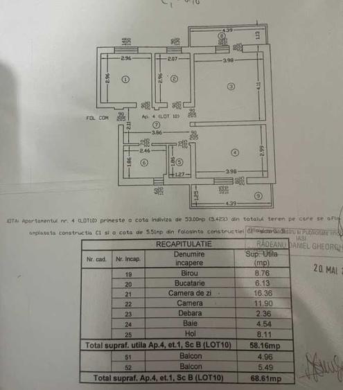 Apartament cu 3 camere decomandat în Valea Lupului