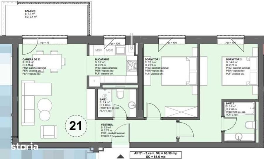 Apartament cu 3 camere în Central