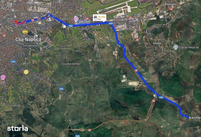 Teren de 833 mp, în Apahida