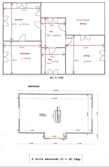 Casă cu 3 camere cu Teren 2135 Mp în Petrești