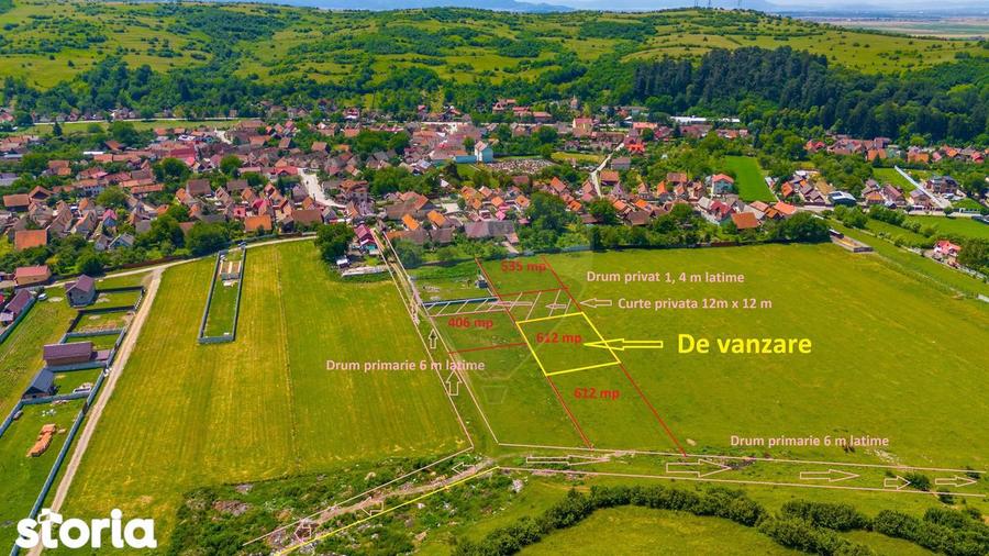 Teren de 612 mp, în Tărlungeni