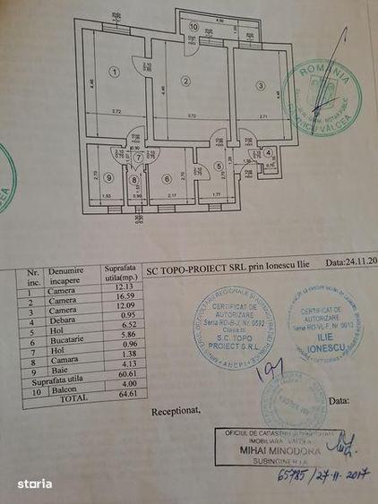Apartament cu 3 camere decomandat în Traian