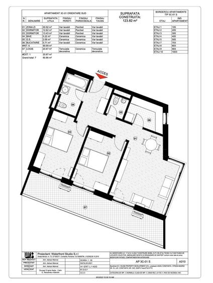Apartament cu 3 camere decomandat în Tomis Plus