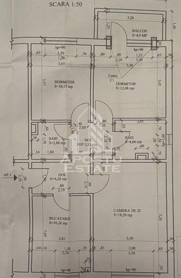 Apartament cu 3 camere decomandat în Aradului