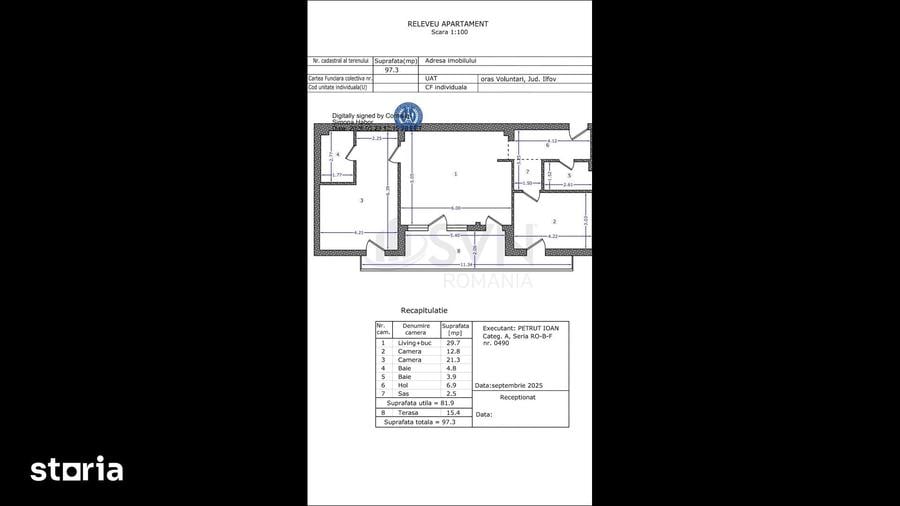 Apartament cu 3 camere decomandat în Central