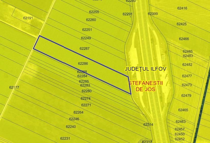 Teren agricol intravilan de 14686 mp, în Ștefăneștii de Jos